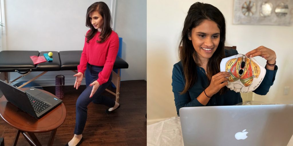 physiotherapists providing virtual or telehealth physiotherapy online