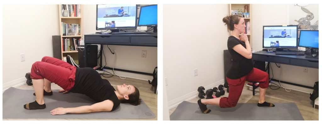 bridging and lunge exercises pregnant