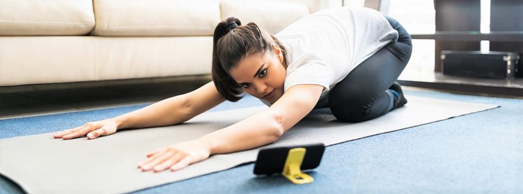 home workout using a mobile app